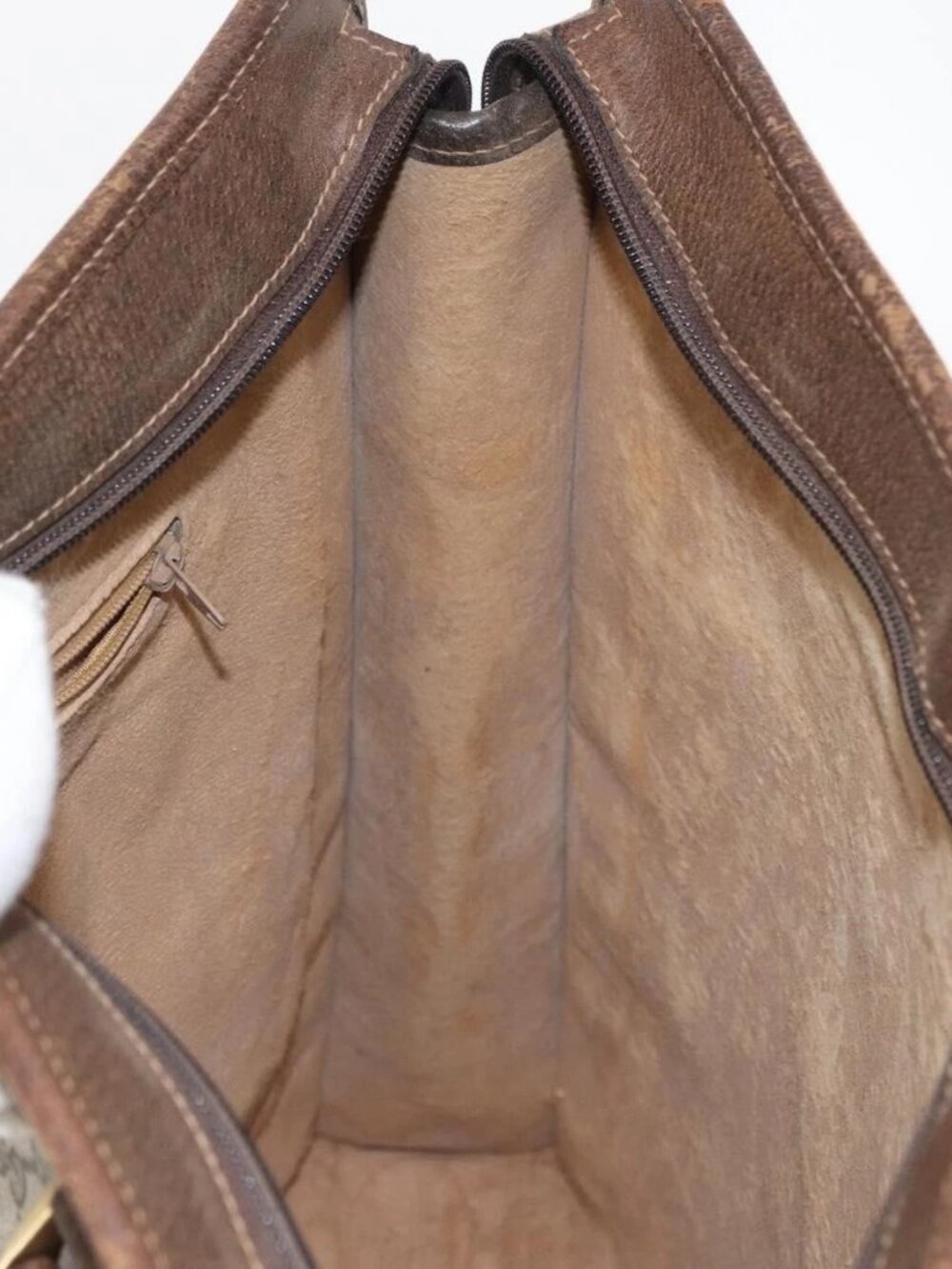 GUCCI GG Supreme Web Sherry Line Tote Bag PVC Beige Gold 010 378 Auth ep12692 - Picture 12 of 16